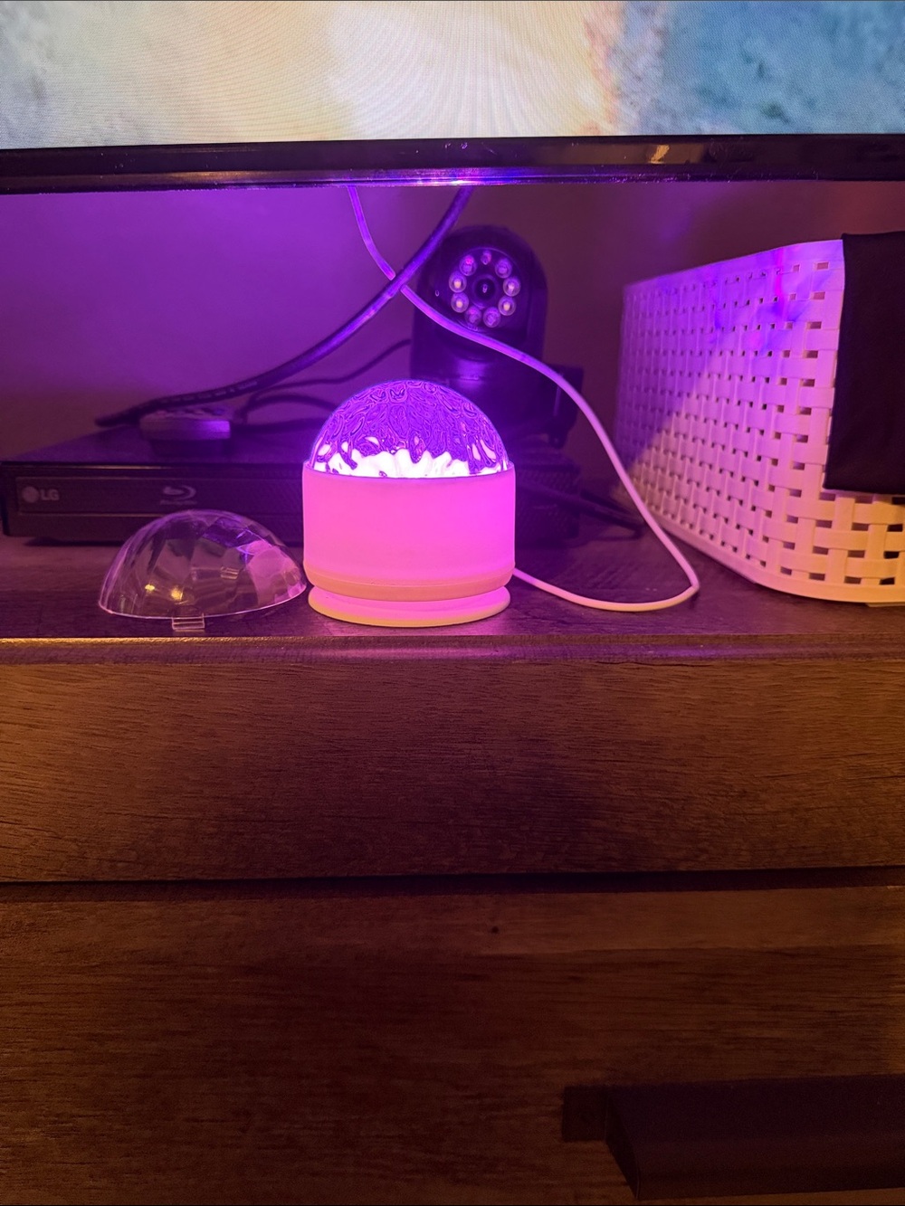 LED Night Light Lamp - White, Purple Glow